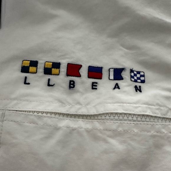 VTG 90’s Y2K LL Bean Jacket Womens L White Nautical Windbreaker Sailing Hooded. - Picture 6 of 16